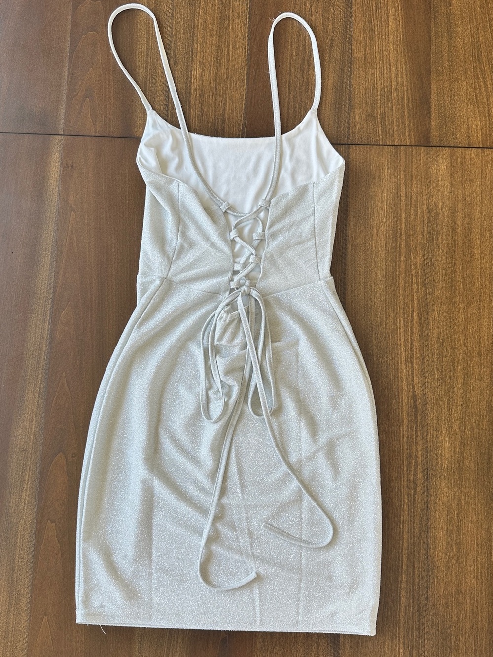 Silver Sparkle Mini Dress Size Small - Picture 2 of 11